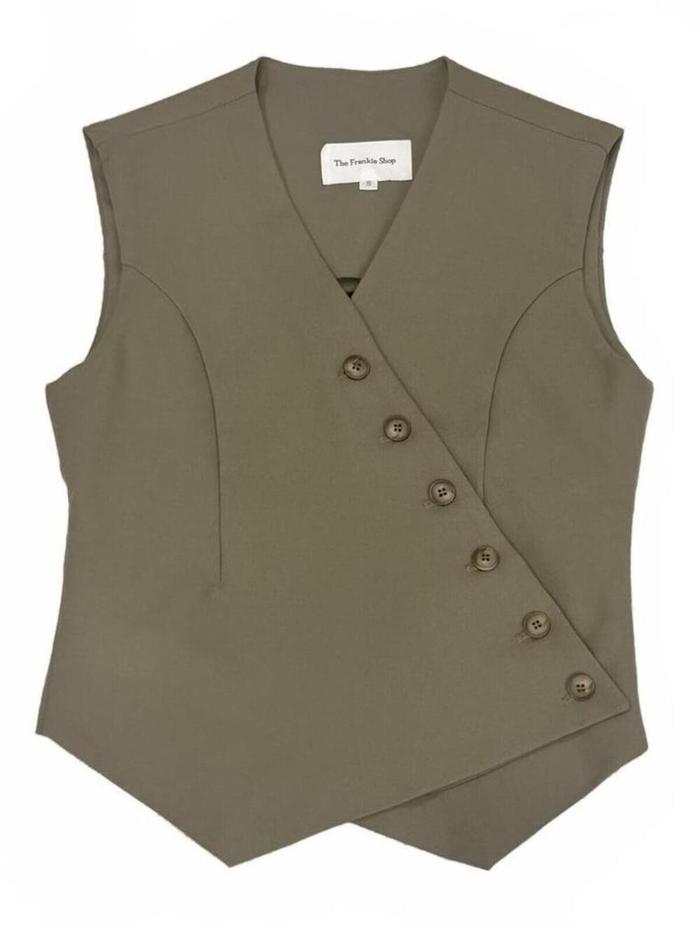 The Frankie Shop Maesa Asymmetric Woven Cross Vest Women's Size Small - Picture 2 of 6